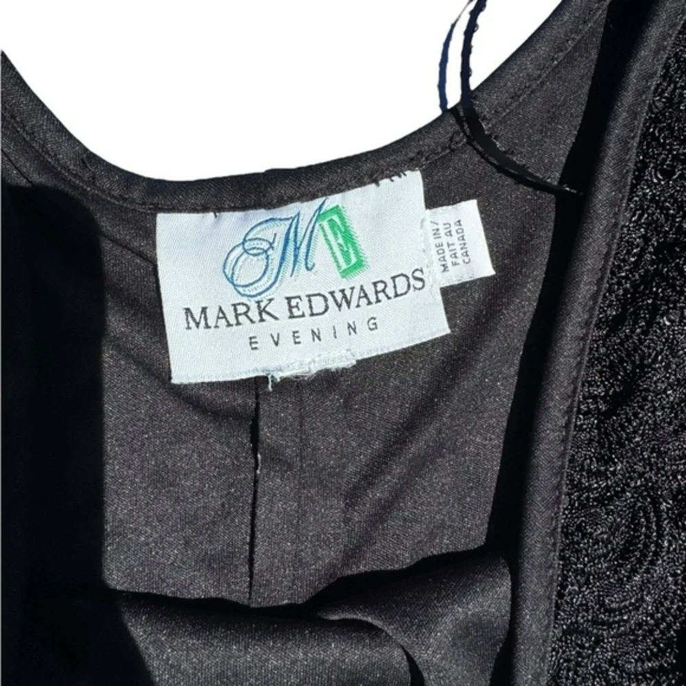 VTG Mark Edwards Black‎ Full Crochet maxi dress sz M